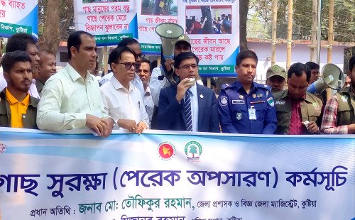 কুষ্টিয়ায় গাছ সুরক্ষা কর্মসূচি অনুষ্ঠিত হয়েছে