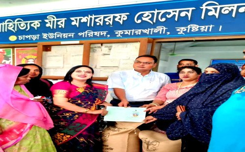 কুমারখালীর চাপড়া ইউনিয়ন পরিষদে ভিডাব্লিউবি কার্ড ও চাউল বিতরণ