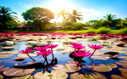 গ্রামের অপরূপ সৌন্দর্য শাপলা বিলাস