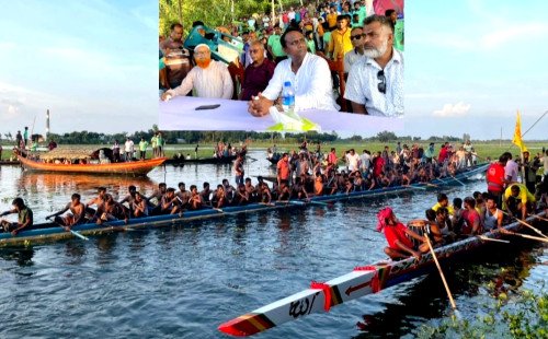 কুষ্টিয়ার খোকসায় ধোকড়াকোল কোলে নৌকা বাইচের উদ্বোধন