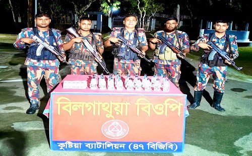 কুষ্টিয়া সীমান্তে বিজিবির অভিযানে সাড়ে ৫১ লাখ টাকার মাদক-চোরাচালানি পণ্য জব্দ